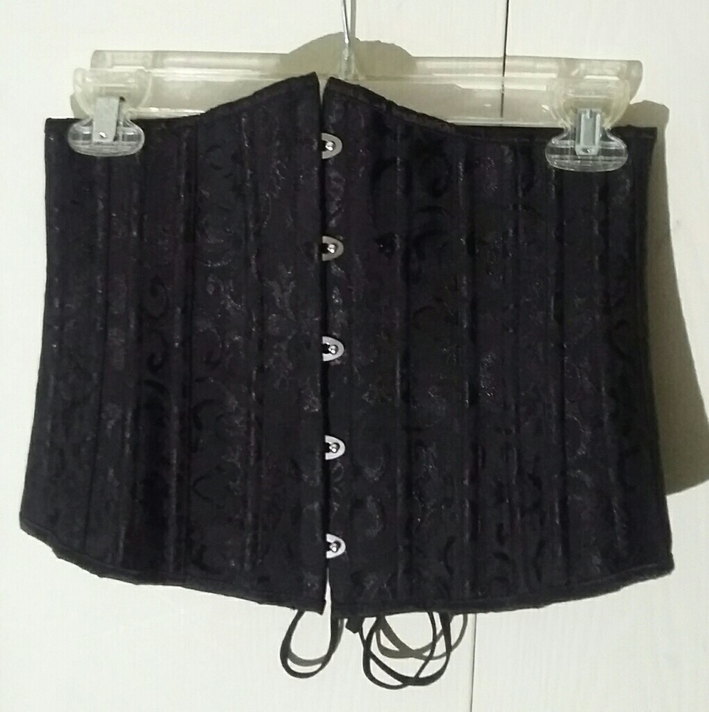 Charmian Metal Busk Goth Steampunk Corset Sz M
